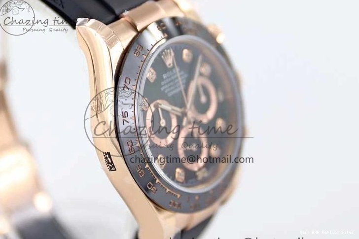 Good Copy Rolex Watches Strap TWF 904L 2416 Diamonds RG on 116515 A  Steel Best HighQuality RG Black Dial Daytona Edition Oysterflex 1:1 0114